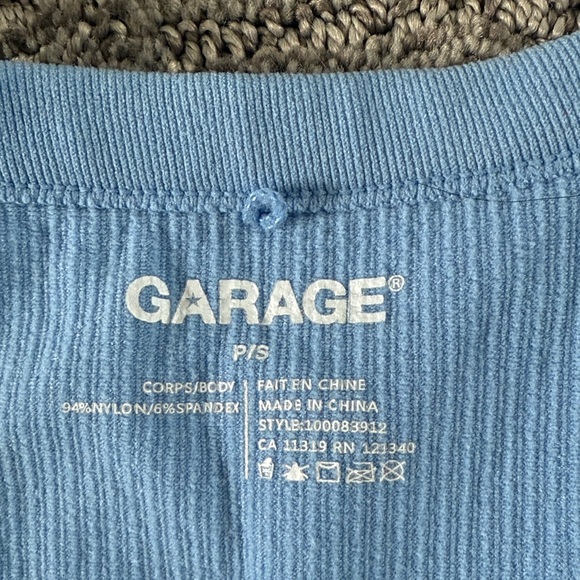 Garage Light Blue Ribbed Crop Top - Picture 2 of 2